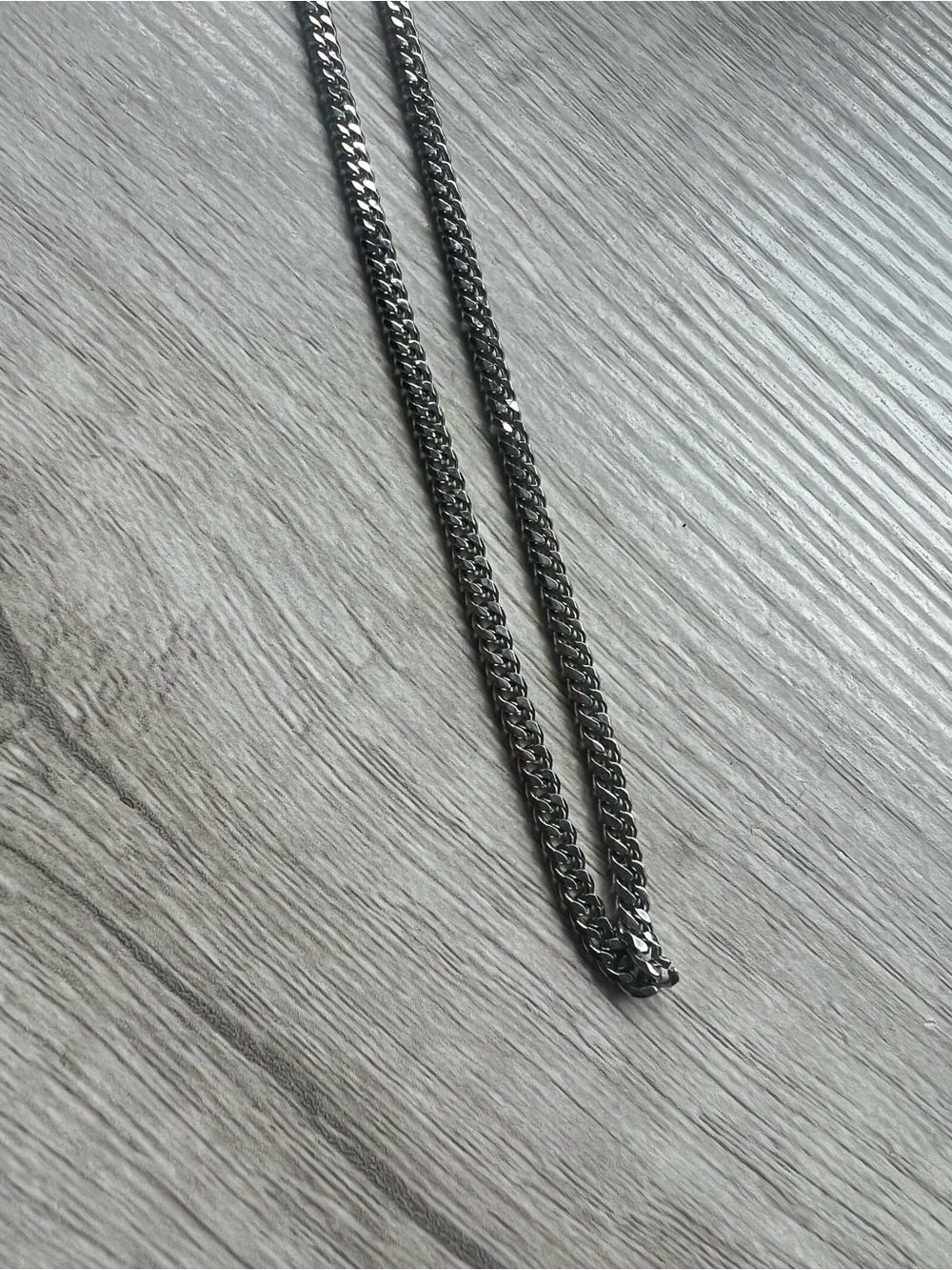 Silver Tone Curb Chain Necklace | Classic Unisex Chain - Picture 2 of 4